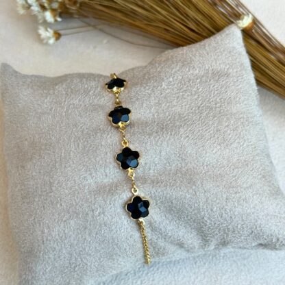 Pulseira de Flores Pretas