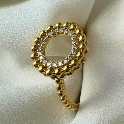 Anel Vazado Banhado a Ouro