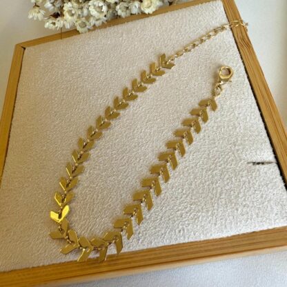 Pulseira escamas banhada a ouro 18k