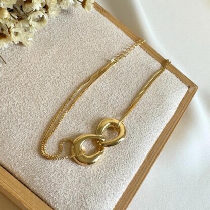 Pulseira infinito banhada a ouro 18k